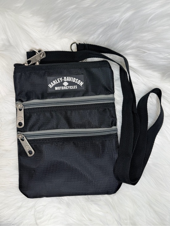 Harley-Davidson Handbags - Harley-Davidson Black Nylon Crossbody Belt Bag with Gray Trim